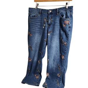 CATO Collection Limited Edition Women 16W Mid Rise‎ Embroidered Floral Jeans